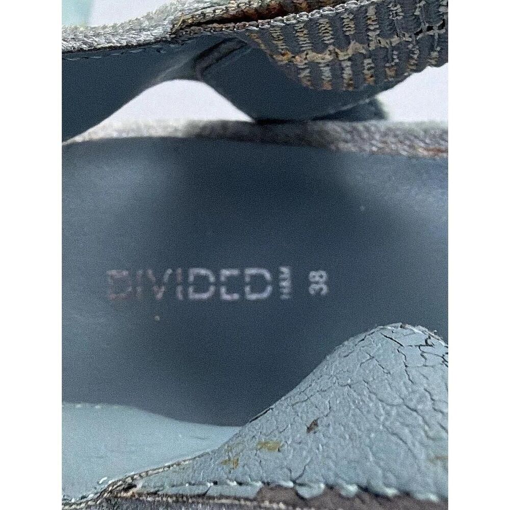 H&M Women's 7 Gray Velvet Glitter Block Heel Ankle Strap Sandals Party Y2K - Picture 8 of 8
